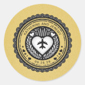 Yellow Mexico Passport Runder Aufkleber (Vorderseite)