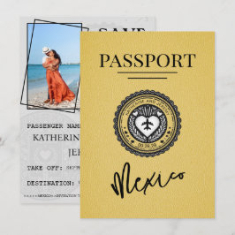 Yellow Mexico Passport Save the Date