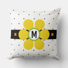 Yellow Mid Century Blume Power Kissen