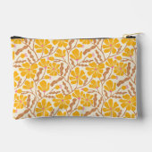 Yellow Mid-Century Modern Floral Pattern Zubehörtasche (Rückseite)