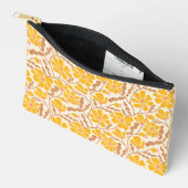 Yellow Mid-Century Modern Floral Pattern Zubehörtasche (Offen)