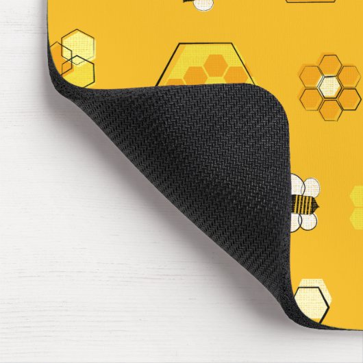 Yellow Mid jahrhundert Retro Honey Bee Mousepad (Ecke)