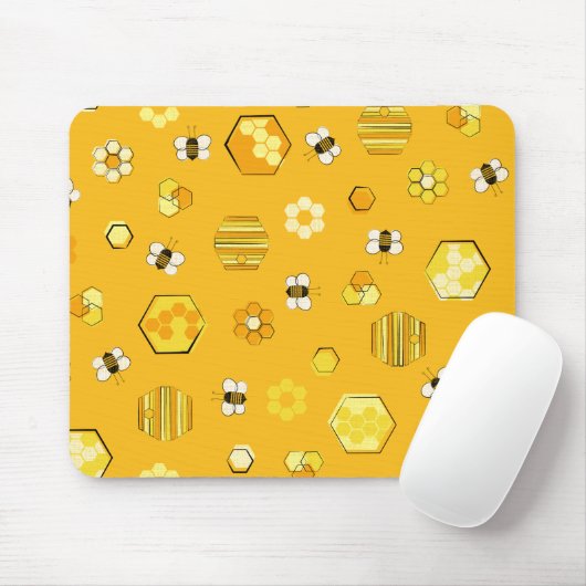Yellow Mid jahrhundert Retro Honey Bee Mousepad (Mit Mouse)