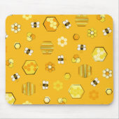 Yellow Mid jahrhundert Retro Honey Bee Mousepad (Vorne)