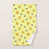 Yellow Midjahrhundert Retro Honey Bee Pattern Badhandtuch Set (Handtuch)