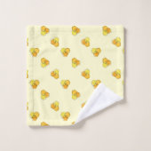 Yellow Midjahrhundert Retro Honey Bee Pattern Badhandtuch Set (Waschlappen)