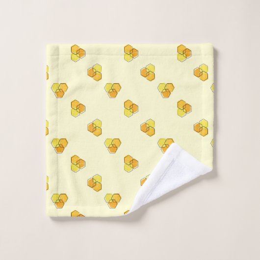 Yellow Midjahrhundert Retro Honey Bee Pattern Badhandtuch Set (Waschlappen)