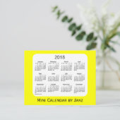 Yellow Mini Calendar von Janz 2018 Postkarte (Stehend Vorderseite)