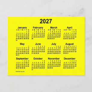 Yellow Mini Calendar von Janz Postkarte