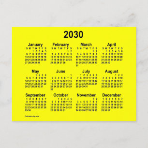 Yellow Mini Calendar von Janz Postkarte