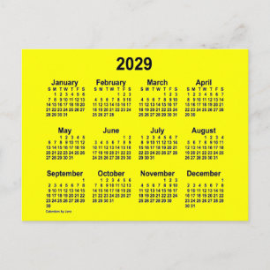 Yellow Mini Calendar von Janz Postkarte