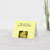 Yellow Mini Lilies Note Card Feiertagskarte (Rückseite)