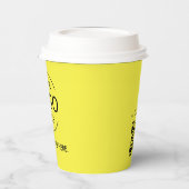 Yellow Minimalistisch Logo QR Code Company Swag Pappbecher (Links)