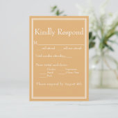 Yellow Minimalistisch Modern Wedding RSVP Card (Stehend Vorderseite)