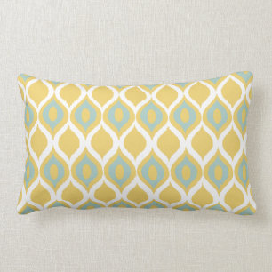 Yellow Mint Geometrie Ikat Tribal Print Muster Lendenkissen