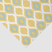 Yellow Mint Geometrie Ikat Tribal Print Muster Seidenpapier (Ausschnitt)
