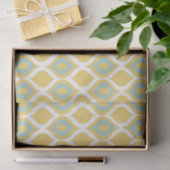 Yellow Mint Geometrie Ikat Tribal Print Muster Seidenpapier (Geschenk)