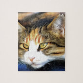 Yellow Mit Augen Calico Katze Realistisches Pet Po Puzzle (Vertikal)