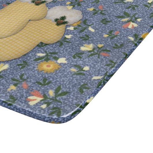 Yellow Mittens Glass Cutting Board Schneidebrett (Ecke)