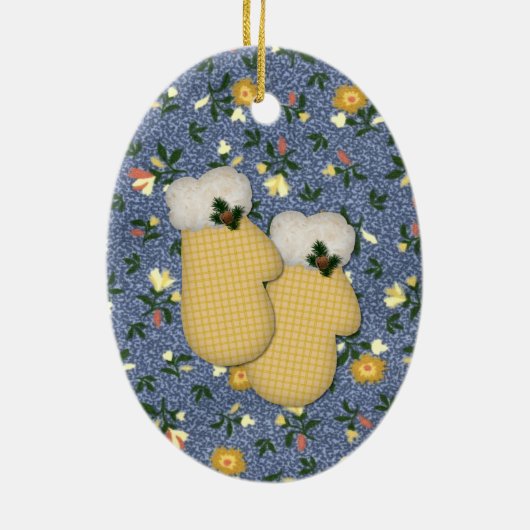 Yellow Mittens Weihnachtsschmuck (Hinten)