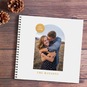 Yellow Modern Arch Custom Foto Album Journal Notizblock