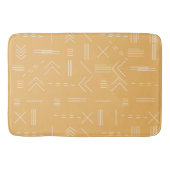 Yellow Modern Boho Geometric Custom Monogram Badematte (Vorderseite)