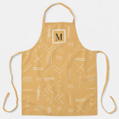 Yellow Modern Boho Geometric Custom Monogram Schürze (Vorderseite)