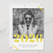 Yellow Modern Class of 2024 Foto Abschluss Einladung (Vorderseite)