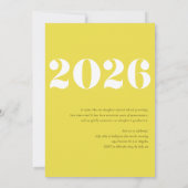 Yellow Modern Class of 2024 Foto Abschluss Einladung (Rückseite)