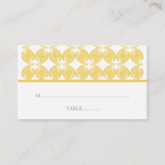 Yellow Modern Deko Platzkarte (Vorderseite)