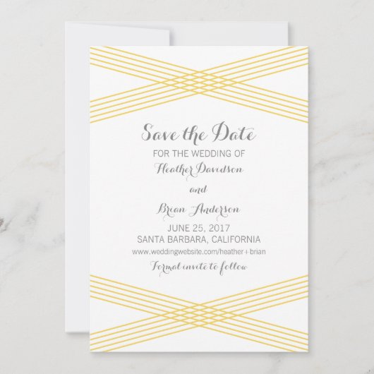 Yellow Modern Deko Save the Date einladen (Vorderseite)