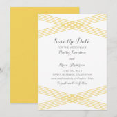 Yellow Modern Deko Save the Date einladen (Vorne/Hinten)