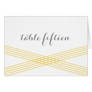 Yellow Modern Deko Tischnummer Card