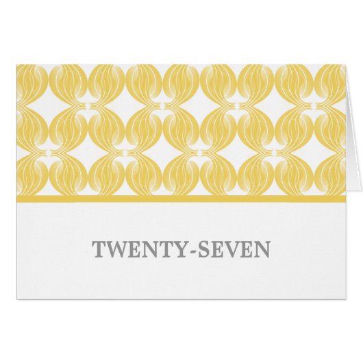 Yellow Modern Deko Tischnummer Card (Vorderseite (Horizontal))