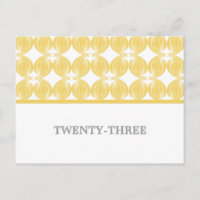 Yellow Modern Deko Tischnummer Postkarte