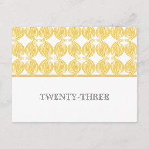 Yellow Modern Deko Tischnummer Postkarte