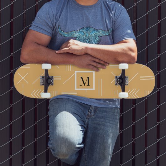 Yellow Modern Gorgeous Custom Monogram Skateboard (Außenbereich 3)