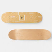 Yellow Modern Gorgeous Custom Monogram Skateboard (Horizontal)