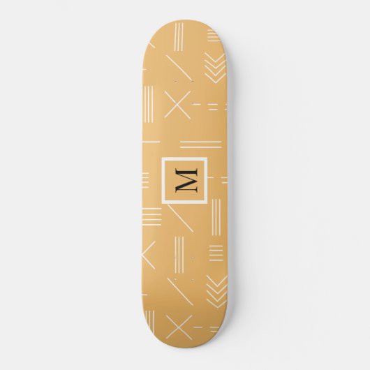 Yellow Modern Gorgeous Custom Monogram Skateboard (Vorderseite)