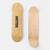 Yellow Modern Gorgeous Custom Monogram Skateboard (Vorderseite)