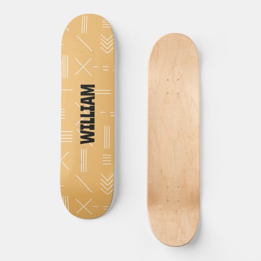 Yellow Modern Gorgeous Custom Monogram Skateboard (Vorderseite)