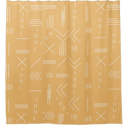 Yellow Modern Gorgeous Geometric Pattern Duschvorhang (Vorderseite)