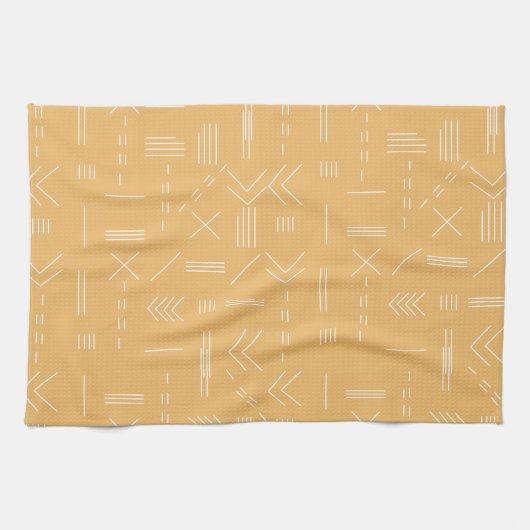 Yellow Modern Gorgeous Geometric Pattern Geschirrtuch (Horizontal)