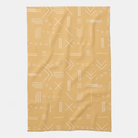 Yellow Modern Gorgeous Geometric Pattern Geschirrtuch (Vertikal)