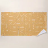 Yellow Modern Gorgeous Geometric Pattern Strandtuch (Vorderseite)