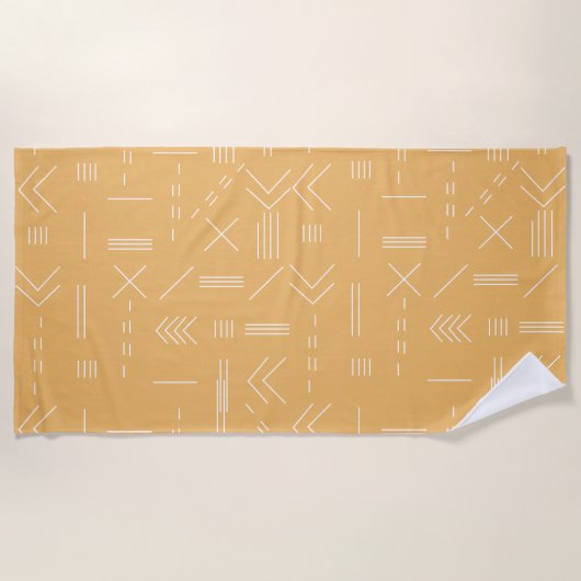 Yellow Modern Gorgeous Geometric Pattern Strandtuch (Vorderseite)