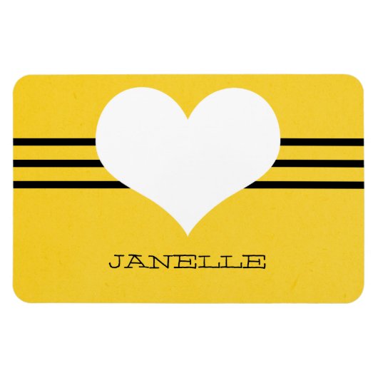 Yellow Modern Heart Flexi Magnet (Horizontal)
