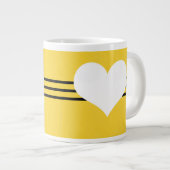Yellow Modern Heart Jumbo Tasse (Vorderseite Rechts)