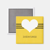 Yellow Modern Heart Magnet (Vorderseite/Rückseite)