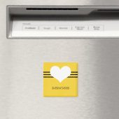 Yellow Modern Heart Magnet (In Situ (Geschirrspüler))